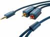 CLICK-C-70469 Кабель; вилка Jack 3,5 мм, вилка RCA x2; 5м; Покрытие: позолота