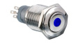 MP0045/1D1BL012S Pushbutton Switch, Vandal Proof, Blue, 2CO, IP67, Momentary Function