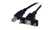 USBPNLBFBM3 Panel Mount USB Cable USB-B Plug - USB-B Socket 900mm Black