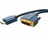 CLICK-C-70345 Кабель; вилка DVI-D (24+1), вилка HDMI; 10м; синий