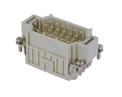 CDSM 18, CDS, 18 poles + earth, male insert, with male contacts, silver plated, ILME