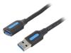 CBCBD Кабель; USB 2.0; гнездо USB A,вилка USB A; позолота; 0,5м; черный