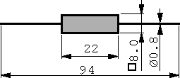 M-5W-KM-8 2R7, Wirewound resistor 2.7 Ohm 5 W +- 5 %, Modulohm