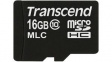TS16GUSDC10M Memory Card, microSDHC, 16GB, 24MB/s, 22MB/s