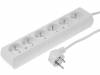 PS-670-1.5, Сетевой удлинитель; Гнезда:6; ПВХ; белый; 3x1мм2; 1,5м; 10А, JONEX
