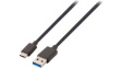 CCGP61650BK10 USB 3.1 Cable (Gen2) USB C Plug - USB A Plug 1m Black