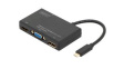 DA-70848 Adapter, USB-C Plug - VGA Socket/HDMI Socket/DVI-I 24+5-Pin Socket/DisplayPort S