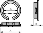 PGSA-1013A, Cable bushing 9.6 mm, Essentra (former Richco)