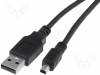 AK-300107-018-S Кабель; USB 2.0; вилка USB A, вилка USB B mini 4pin; 2м; черный