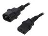 53898, Кабель; IEC C13 "мама", IEC C14 "папа"; 3м; черный; 3x1мм2; 10А, QOLTEC