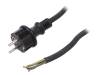 W-97896, Кабель; SCHUKO вилка,вилка CEE 7/7 (E/F),провода; 1,5м; черный, PLASTROL