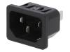 6100.4312, Разъем: питания AC; гнездо; "папа"; 10А; 250ВAC; IEC 60320; C14 (E), Schurter