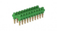 63.9358-25 20 Pole Socket Strips, diam. 2mm, Green, 10A, 30/60VAC/VDC, Nickel-Plated