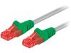 95248 Patch cord; U/UTP; 6; многопров; CCA; ПВХ; серо-зеленый; 0,25м