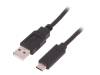50487, Кабель; USB 2.0,USB 3.1; вилка USB A, вилка USB C; 1м, QOLTEC
