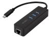 UA0283, Адаптер USB / Fast Ethernet с хабом USB; USB 3.0, LOGILINK