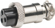 M002-4. Female cable connector nickel-plated 4P