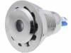 GQ12F-D/W/12, Индикат.лампа: LED; плоский; 12ВDC; Отв: O12мм; IP67; под пайку, Onpow