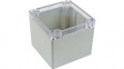 1554LA2GYCL Watertight Enclosure Clear Lid 105x105x90mm Light Grey Polycarbonate IP68