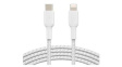 CAA004BT1MWH Braided Cable USB-C Plug - Apple Lightning 1m White