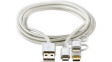 CCTB60620AL10 3-in-1 Sync and Charge Cable USB A Plug - USB Micro-B Plug + Dock Adapter + Ligh