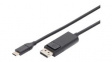 AK-300333-020-S Video Cable, DisplayPort Plug - USB-C Plug 2m