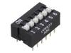 A6E-6104N Переключатель: DIP-SWITCH; Кол-во секций:6; ON-OFF; 0,025A/24ВDC