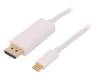 50412, Адаптер; DisplayPort 1.2,HDCP, USB 3.1; 1м; Цвет: белый, QOLTEC
