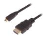 50401, Кабель; HDMI 1.4; вилка micro HDMI, вилка HDMI; 3м; черный, QOLTEC