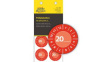 7901 [80 шт] Safety Label, Round, White on Red, Vinyl, Inspection Date, 80pcs