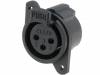 XNACF2V (CP300283), Гнездо; XLR; "мама"; PIN:3; прямой; с кнопкой; на панель, на провод, Cliff