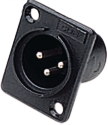 ACM-PC, XLR Panel-mount male receptacle, 3 Poles Black, Cliff
