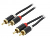 VAB-R06-B300, Кабель; вилка RCA x2,с обеих сторон; 3м; Покрытие: позолота, VENTION