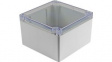1554QA2GYCL Watertight Enclosure Clear Lid 140x140x90mm Light Grey Polycarbonate IP68