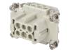 DE-006-F, Разъем: HDC; контактная вставка; "мама"; DE; PIN:6; 6+PE; 16А; 500В, DEGSON