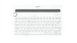 920-006351 Keyboard with Phone and Tablet Stand, K480, DE Germany, QWERTZ, Bluetooth