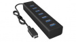 IB-HUB1700-C3 USB Hub, 7x USB A Socket - USB C Plug