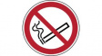 821997 ISO Safety Sign - No Smoking, Round, Black / Red on White, Polyester, 1pcs