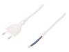W-97149, Кабель; вилка CEE 7/16 (C),провода; 5м; белый; ПВХ; 2x0,75мм2, PLASTROL