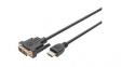 DB-330300-020-S Video Cable, HDMI Plug - DVI-D 18 + 1-Pin Male 2m