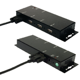 EX-1166HMV, Industrial Hub USB 2.0 4x Black, Exsys