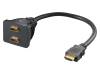 68784, Разветвитель сигнала HDMI; гнездо HDMI x2,вилка HDMI; 0,1м, Goobay