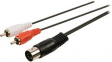 CAGP20200BK10 DIN Audio Cable DIN 5-Pin Plug - 2x RCA Plug 1m