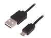 50499 Кабель; USB 2.0; вилка USB A, вилка micro USB B; 1м; черный