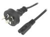 KAB-AUS-T2-1.8-BK, Кабель; IEC C7 "мама", SAA/3/15; 1,8м; Гнезда:1; черный; ПВХ; 7,5А, ESPE