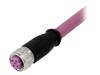 21348900487020, Вилка; M12; PIN:4; "мама"; код B-Profibus; 2м; изоляция: TPU; прямой, Harting