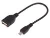50404, Кабель; OTG, USB 2.0; гнездо USB A, вилка micro USB B; 200мм, QOLTEC
