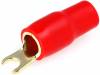 30.4420-02, Наконечник: вилочный; M4; 20мм2; позолота; изолированный; красный, ACV