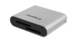 WFS-SD Memory Card Reader, External, Number of Slots 2, USB-C 3.0, Black / Silver