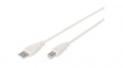 AK-300102-018-E Cable USB-A Plug - USB-B Plug 1.8m White
